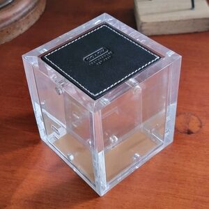 Coach Leatherware Acrylic Leather Magnetic Photo Cube Display Box